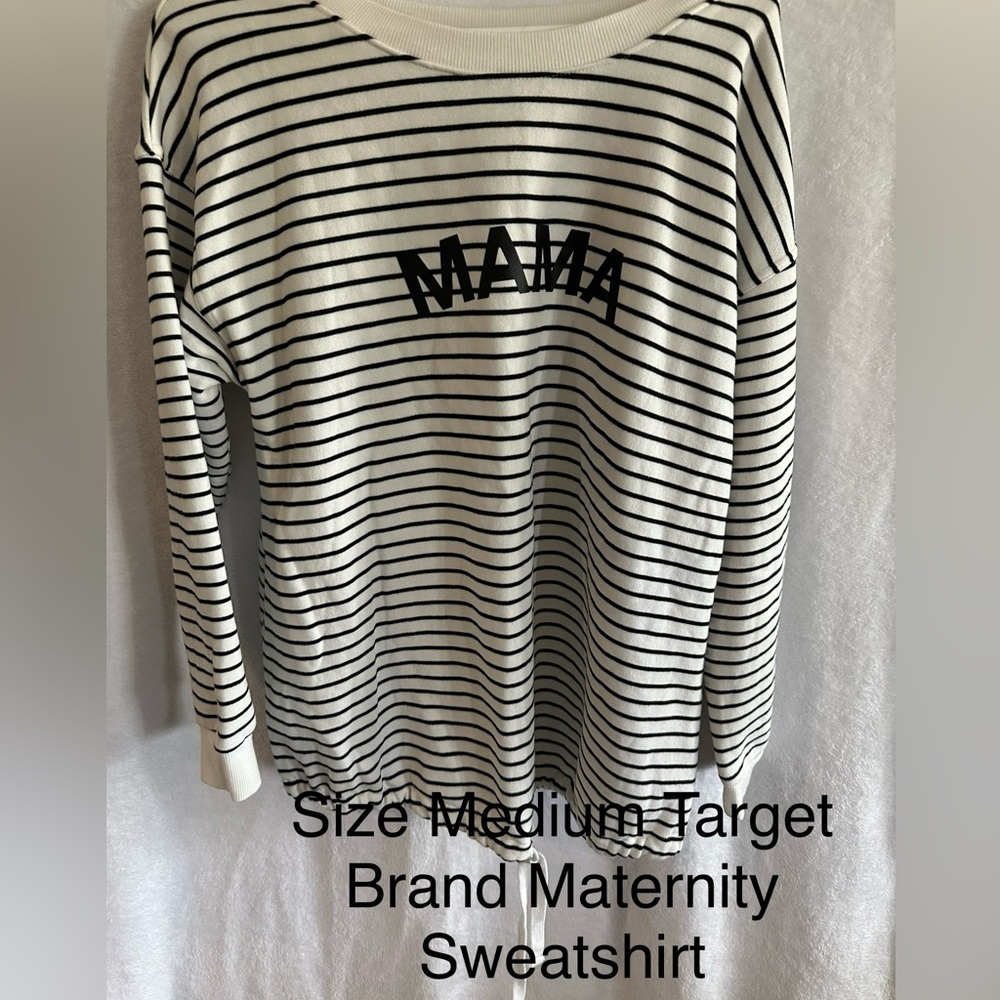 Striped MAMA Maternity Sweatshirt